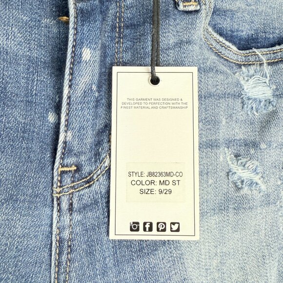 NWT Judy Blue Distressed Light Wash Mid Rise Skinny Jeans – Size 29 - Picture 4 of 8
